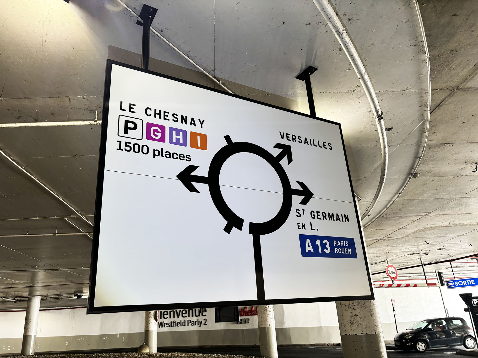 Panneau rond point multi-direction